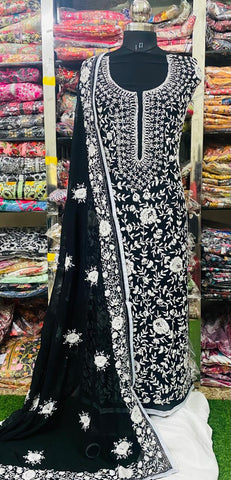 Georgette Phulkari Suits Handwork 2025FEB2352