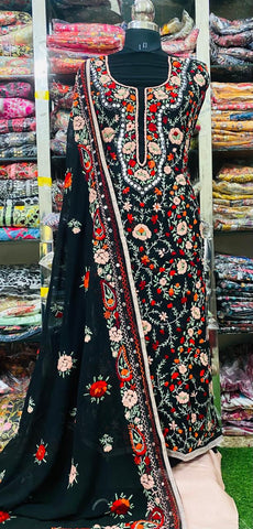 Georgette Phulkari Suits Handwork 2025FEB2356