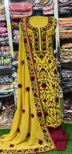 Georgette Phulkari Suits Handwork 2025FEB2358