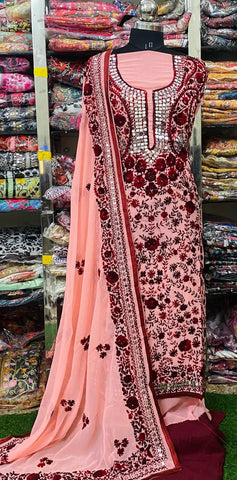 Georgette Phulkari Suits Handwork 2025FEB2359