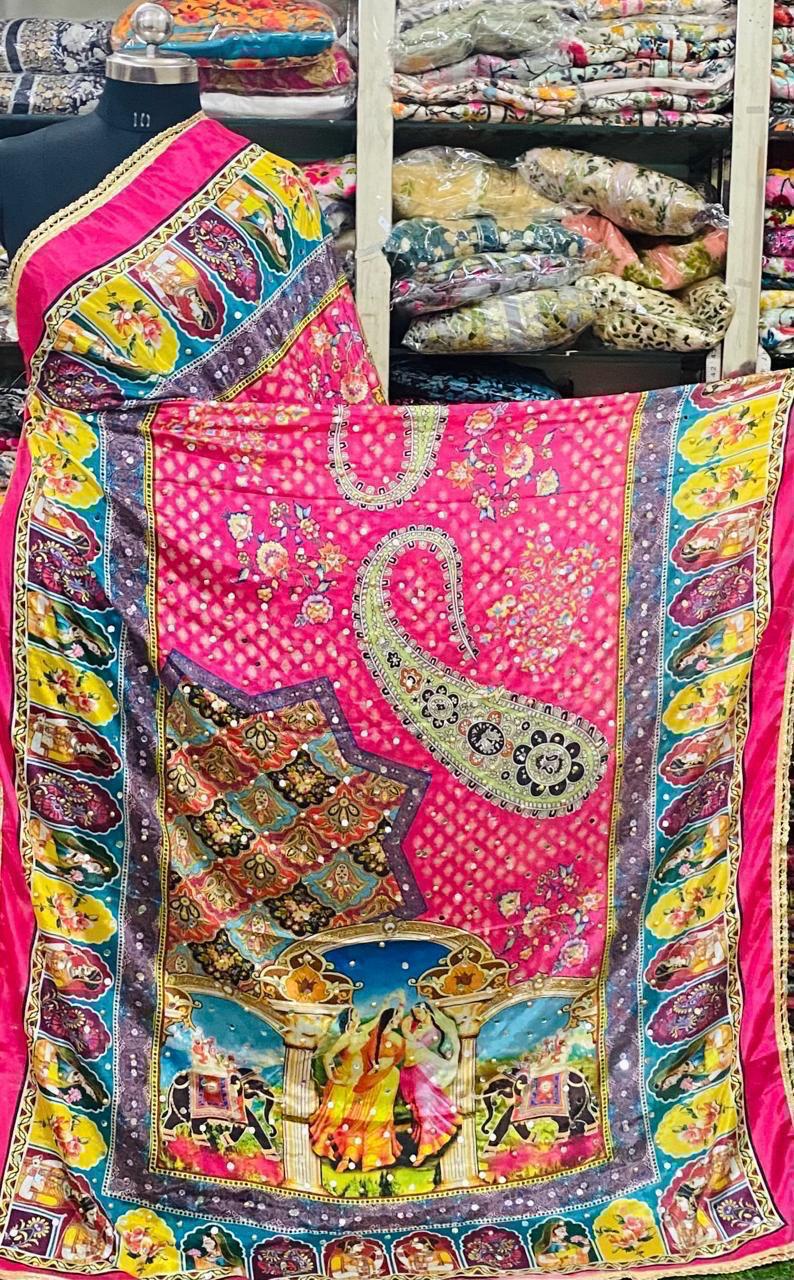 Mirror Work Dupatta Handwork Dupatta 2025MAR1010