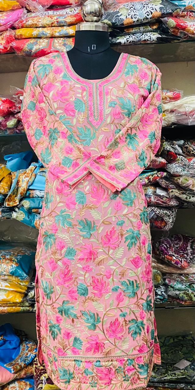 Georgette Kurti Phulkari Handwork CK2025MAR1109