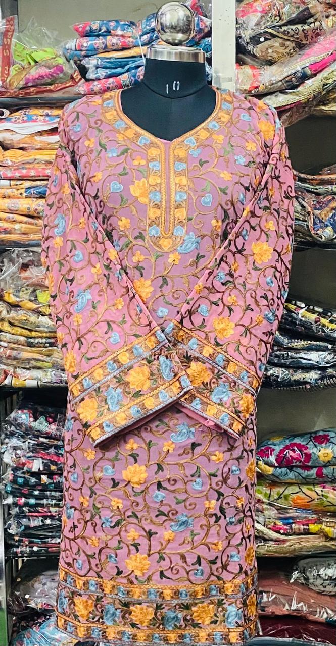 Georgette Kurti Phulkari Handwork CK2025MAR1122