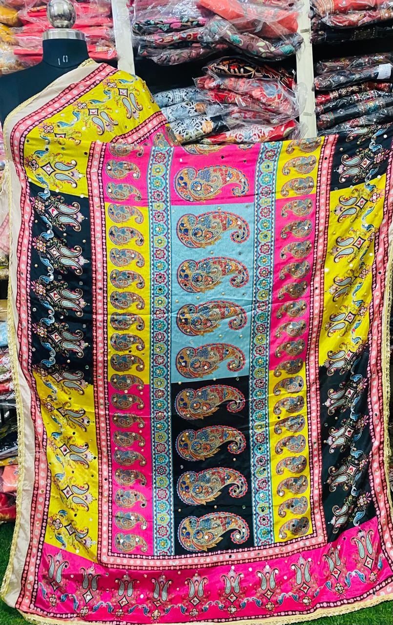 Mirror Work Dupatta Handwork Dupatta 2025MAR1206