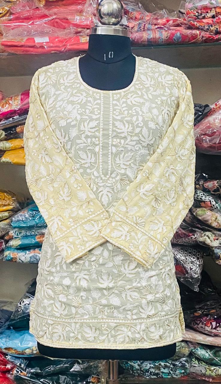 Georgette Kurti Phulkari Handwork CK2025MAR1812