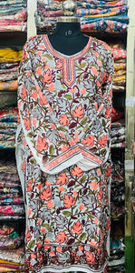 Georgette Kurti Phulkari Handwork CK2025APL0307