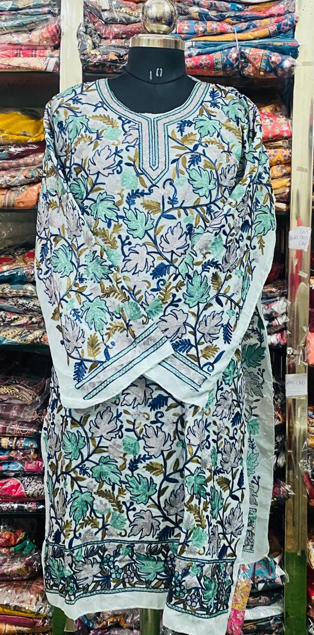 Georgette Kurti Phulkari Handwork CK2025APL0310