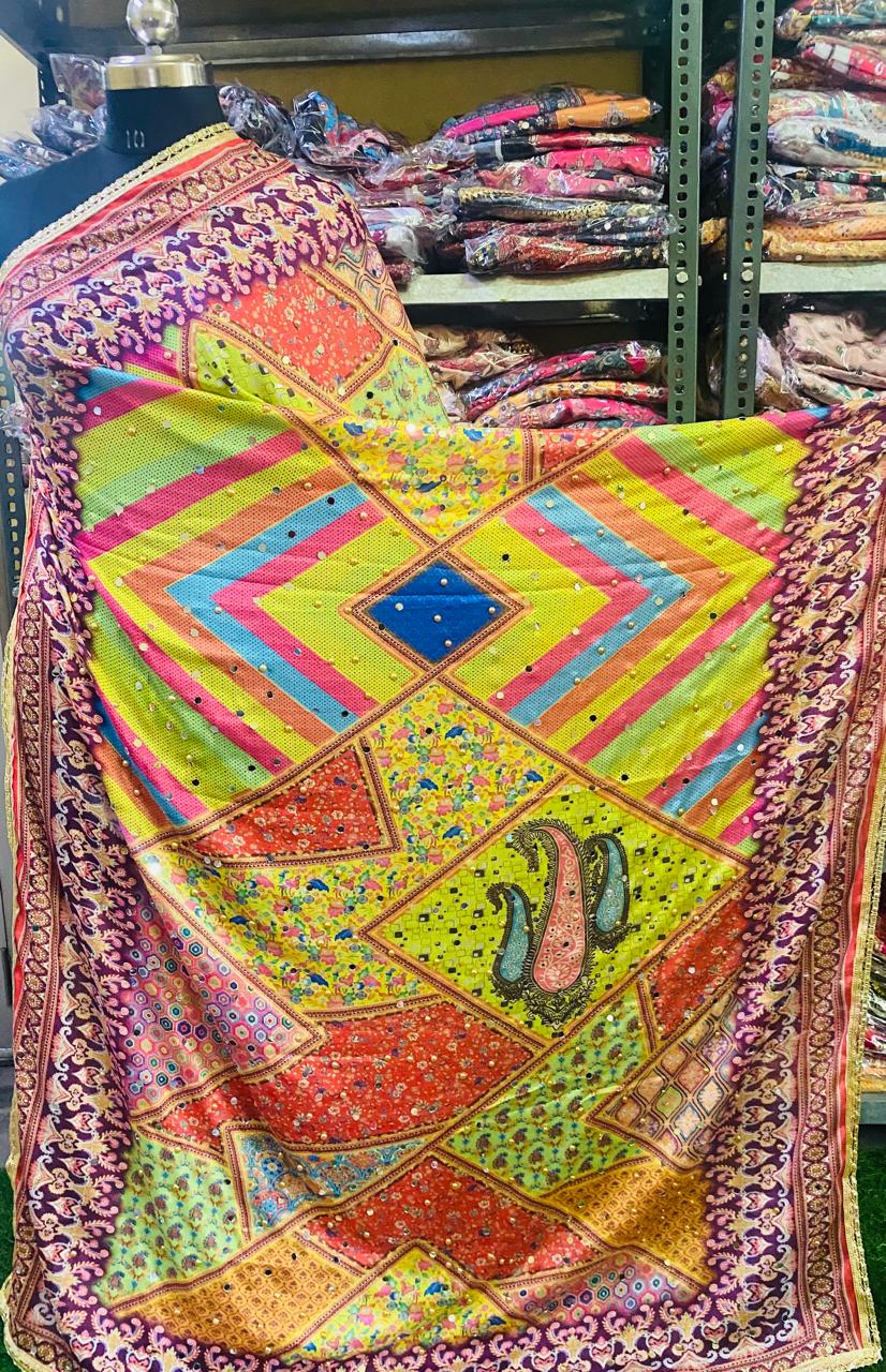 Mirror Work Dupatta Handwork Dupatta 2025APRIL1806