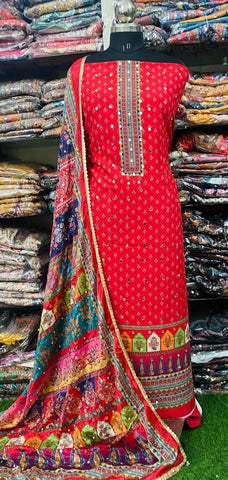 Georgette Mirror Work SuitVD25APRIL2422