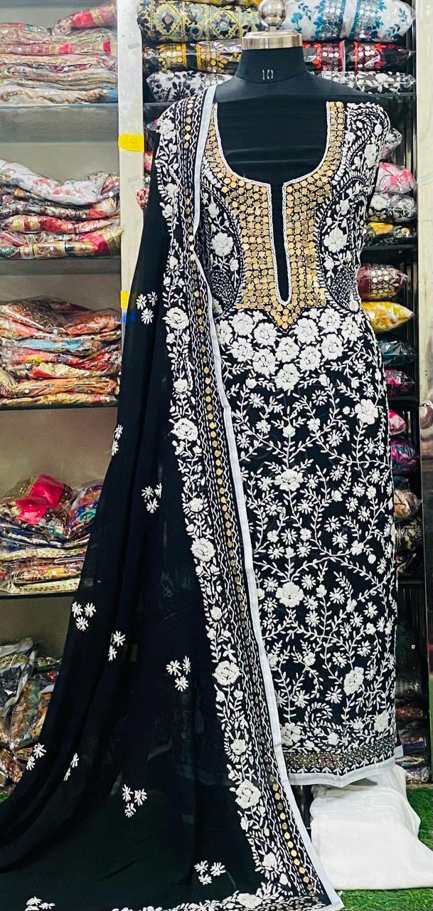 Georgette Phulkari Suits Handwork 2025APL2503