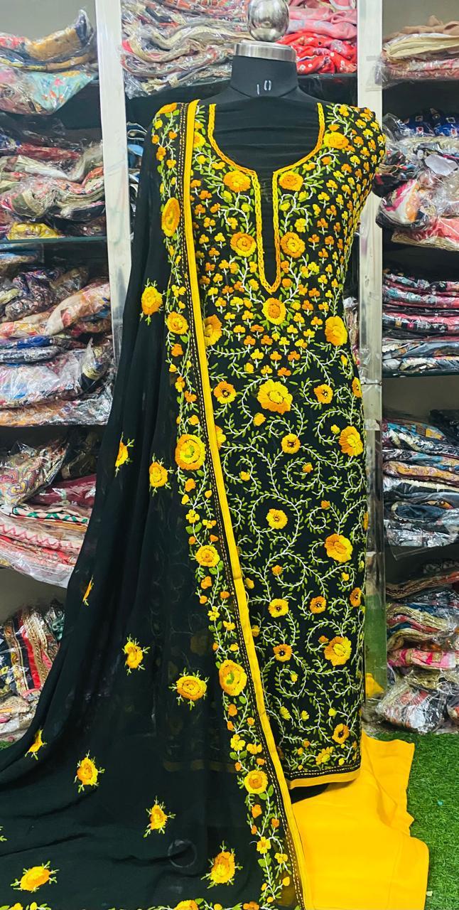 Georgette Phulkari Suits Handwork 2025APL2507