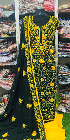 Georgette Phulkari Suits Handwork 2025APL2507