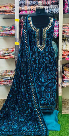 Georgette Phulkari Suits Handwork 2025APL2517