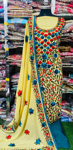 Georgette Phulkari Suits Handwork 2025APL2533