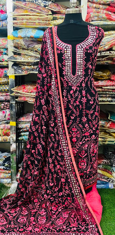 Georgette Phulkari Suits Handwork 2025APL2534