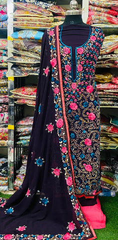 Georgette Phulkari Suits Handwork 2025APL2542