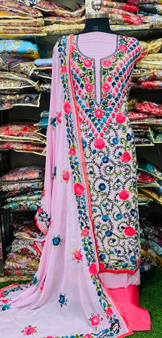 Georgette Phulkari Suits Handwork 2025APL2546