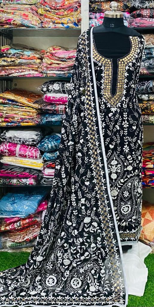 Georgette Phulkari Suits Handwork 2025May2209
