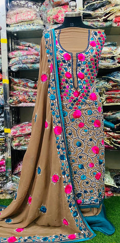 Georgette Phulkari Suits Handwork 2025May2309
