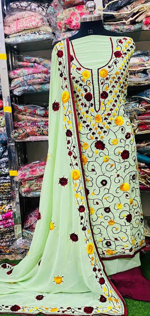 Georgette Phulkari Suits Handwork 2025May2312