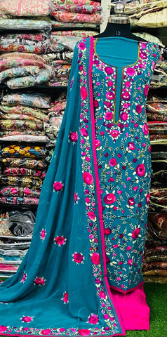 Georgette Phulkari Suits Handwork 2025May2403