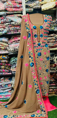 Georgette Phulkari Suits Handwork 2025May2419
