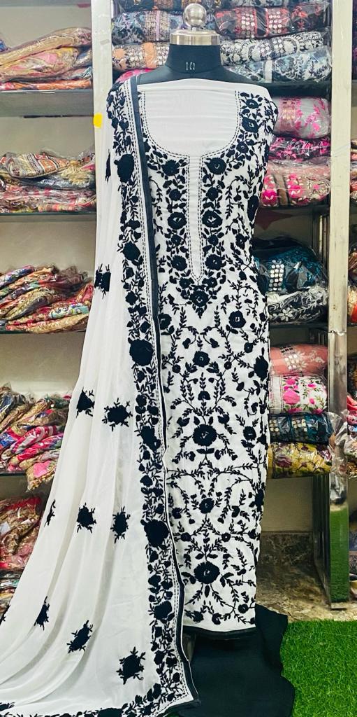 Georgette Phulkari Suits Handwork 2025JUN0703