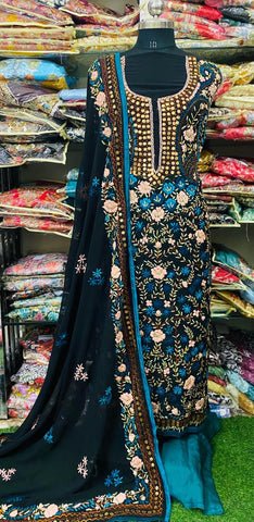 Georgette Phulkari Suits Handwork 2025JUN0704