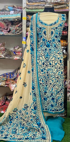 Georgette Phulkari Suits Handwork 2025JUN1203