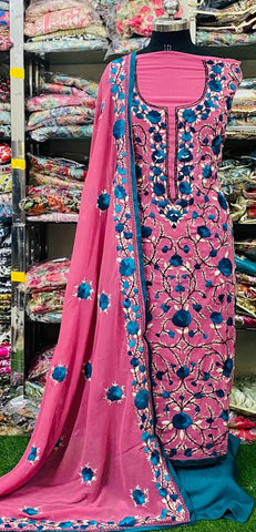 Georgette Phulkari Suits Handwork 2025JUN1212