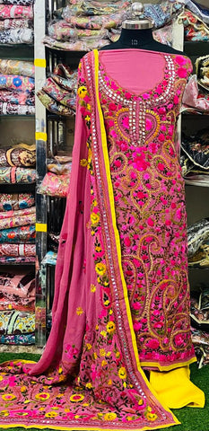 Georgette Phulkari Suits Handwork 2025JUN1215