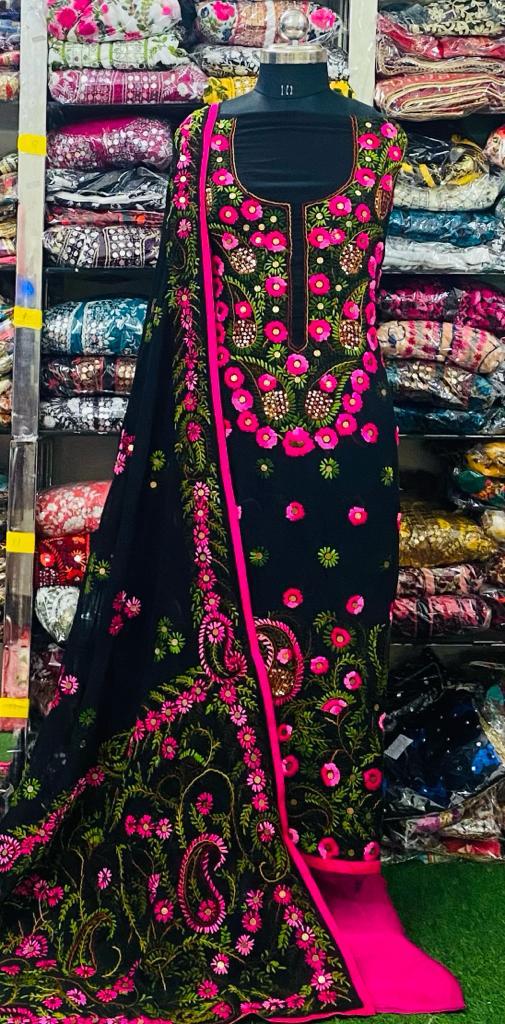 Georgette Phulkari Suits Handwork 2025JUN1702