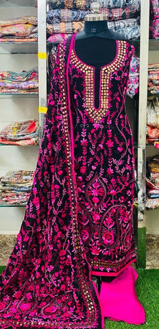 Georgette Phulkari Suits Handwork 2025JUN1706