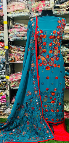 Georgette Phulkari Suits Handwork 2025JUN1714