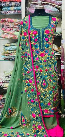 Georgette Phulkari Suits Handwork 2025JUN1802