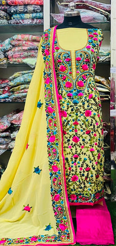 Georgette Phulkari Suits Handwork 2025JUN1806