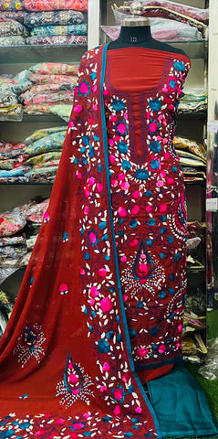 Georgette Phulkari Suits Handwork 2025JUN1807