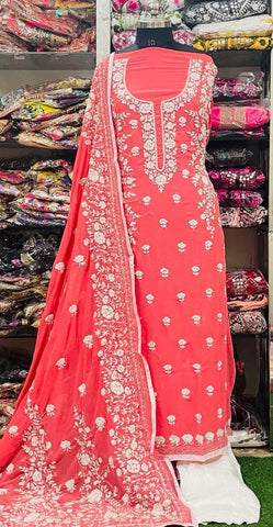 Georgette Phulkari Suits Handwork 2025JUN 1901