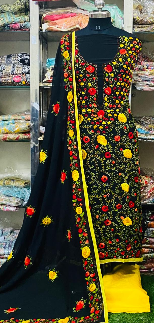 Georgette Phulkari Suits Handwork 2025July1021