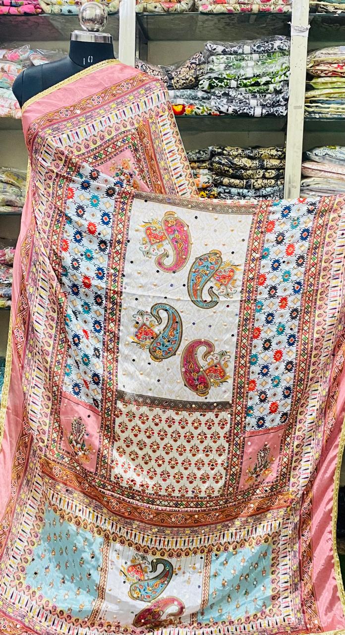 Mirror Work Dupatta Handwork Dupatta 2025July3122