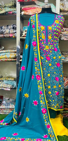 Georgette Phulkari Suits Handwork2025Aug1603