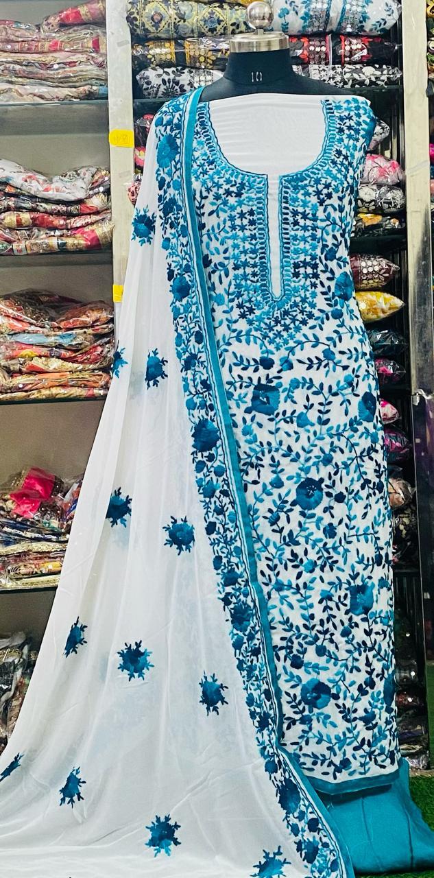 Georgette Phulkari Suits Handwork2025SEP0303