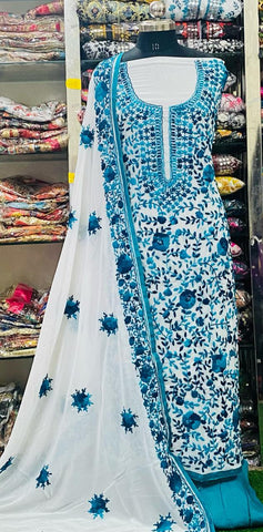 Georgette Phulkari Suits Handwork2025SEP0303
