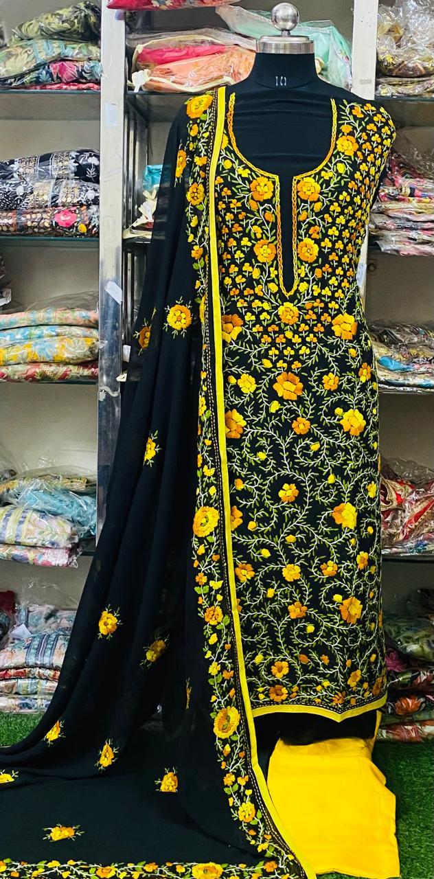 Georgette Phulkari Suits Handwork2025SEP0321