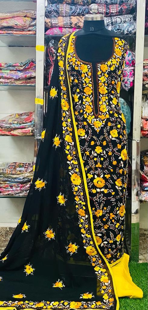 Georgette Phulkari Suits Handwork2025SEP0322