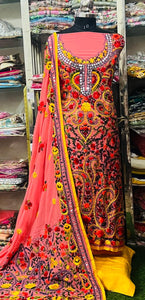 Georgette Phulkari Suits Handwork2025SEP0340