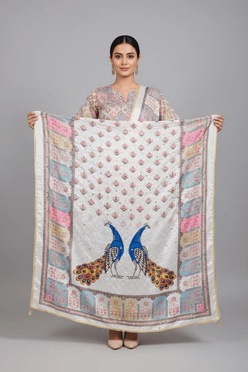 Mirror Work Dupatta Handwork Dupatta 2025SEP2002