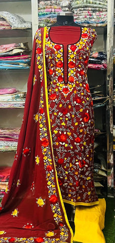 Georgette Phulkari Suits Handwork2025SEP2305