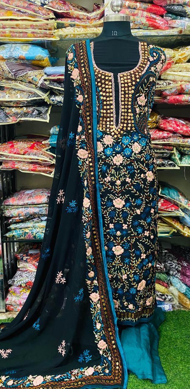 Georgette Phulkari Suits Handwork2025SEP2306