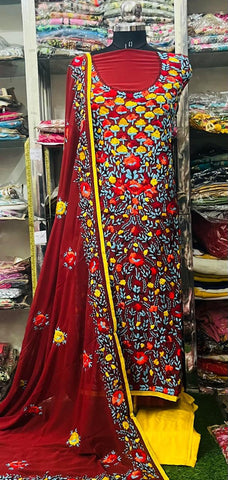 Georgette Phulkari Suits Handwork2025SEP2308